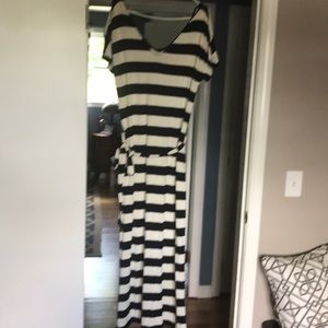 Banana Republic navy and white striped dress